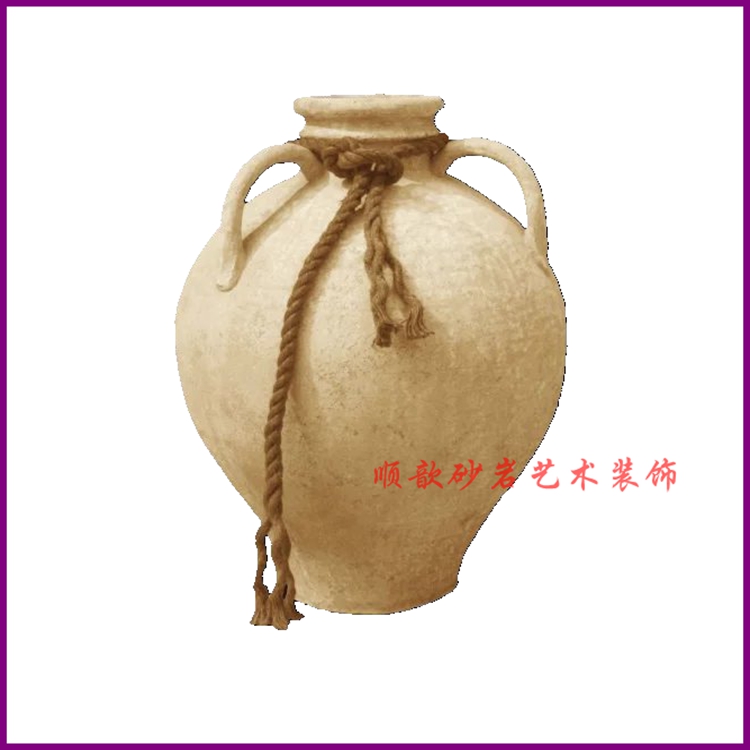 Shunxin Sandstone Solid Relief Background Wall Mural Landscape Garden Spray Sculpture Sandstone Pottery Jar Courtyard Flower Bowl