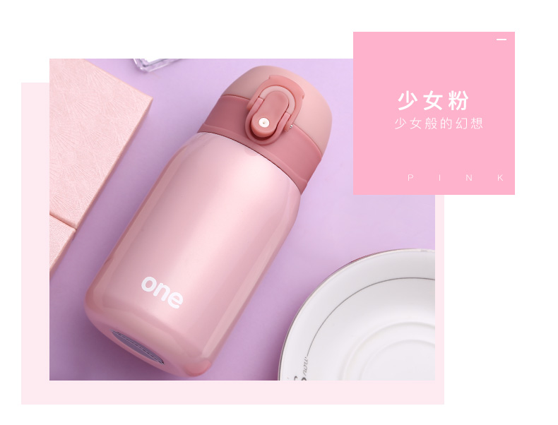 Cốc inox mini nữ xách tay trẻ em lưới nước đỏ ly in học sinh cup 2018 mới bình đựng nước thủy tinh lock&lock