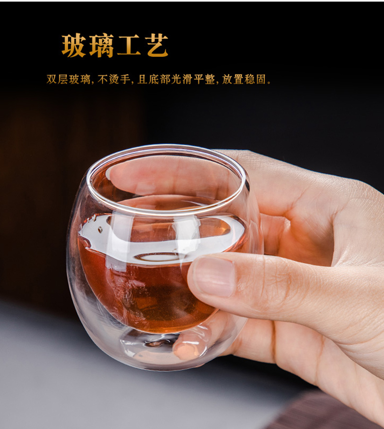 Transparent glass tea set suit small household teapot tea cup set of heat resisting Japanese contracted kung fu tea accessories