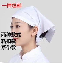 Dust-proof work cafeteria white kitchen hat anti-hair female long hair stir-fry turban triangle turban summer