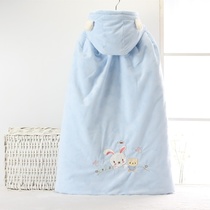 Bucket cute boy quilt out hooded newborn cold-proof cotton cotton universal cotton baby windshield cloak Cape