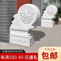 Stone carving door piers Villa doorway antique ornaments Household baby elephant stone drums Custom stone piers A pair of door piers holding drum stones