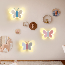 Bedside lamp wall lamp Nordic personality creative childrens room led butterfly wall lamp modern minimalist bedroom background wall lamp