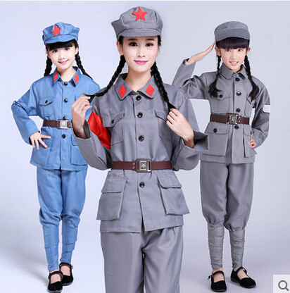Adult children's Red Army costumes small Eighth Route Army uniforms Anti-Japanese War costumes campus stage performance costumes Red Guards uniforms