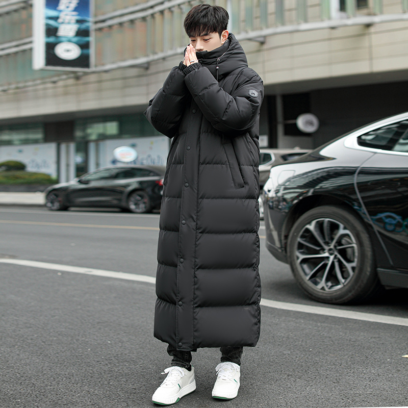 Imported Goose down Jacket for Men, Long Style, Over-The-Knee, New Winter Model, Fleece-Lined, Thickened, Reversible, Extreme Cold Weather Men's Coat