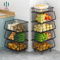 Kitchen vegetable shelf vegetable shelf multi-level floor fruit and vegetable storage basket fruit vegetable storage rack household vegetable basket