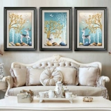 Полный вышитый кросс -ход Fortune Deer Living Room Простая и современная европейская лось 2023 Новая вышитая санлианская спальня Cross Cross Stroke