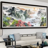Картина «Горная резиденция Фучунь», вышивка крестом, самостоятельная вышивка, 2025, новая гостиная, большой пейзаж, картина «Проточная вода» производит вышивку «Богатство»