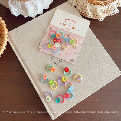 Colorful Flower Children's Thumb Hair Ties, Hair Clips, Baby Small Ponytail Holders, Cute Bb Clips for Girls, Hairpins for Stray Hair — 1