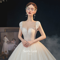 Suzuki) Wedding Dress 2022 New Bride Simple Super Immortal Fantasy Forest Slim Dress Starry Sky Big Tail
