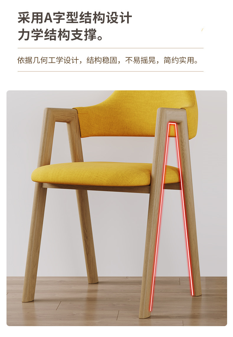 Обеденный стул 北欧椅子家用久坐舒服a字椅书桌凳子靠背简约现代餐椅商用餐桌椅 Wan Hoo