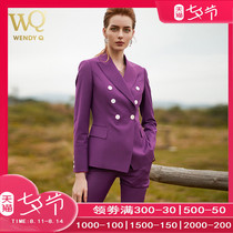 High-end professional suit womens fashion casual suit waist thin socialite purple suit 2019 new formal suit