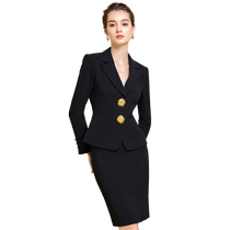 wq upscale black short-style suit suit woman professional dress jacket dress cashew fashion west suit jacket woman long sleeve positive dress