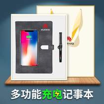 Versatile mobile power wireless charging Bag with U disc notepad Custom Inlogo Business Conference Event Commemorative Gift Practical Office Stationery Notebook Thick Delivery Customer Gift Upscale