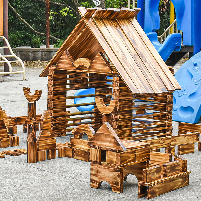 Nursery Large Building Blocks Large Charcoal Burning Carbonated Building Blocks Children Large Building Blocks Puzzle Outdoor Toys