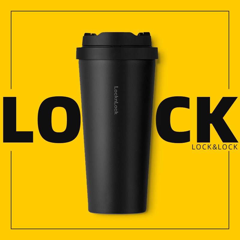 Lock&Lock New Insulated Cup with Ceramic Liner, Portable Water Cup, Men's Style Coffee Cup, Women's Style