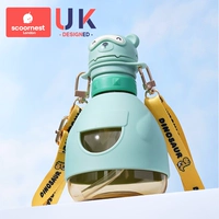 Sabapa Green Bear [бутылка для воды 2-в-1] — 250 мл + детская сумка + одна длинная и короткая соломинка