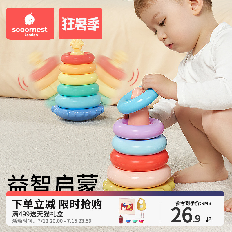 Children's educational stacking ring ring for babies over 6 months old 1-2 years old early education 8-9 months one-year-old baby toys