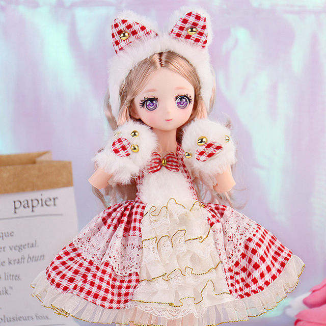 30 cm doll 6 ຈຸດ comic face BJD doll toy doll ຂອງຂວັນສໍາລັບເດັກນ້ອຍຍິງດຽວ Princess ຂະຫນາດໃຫຍ່