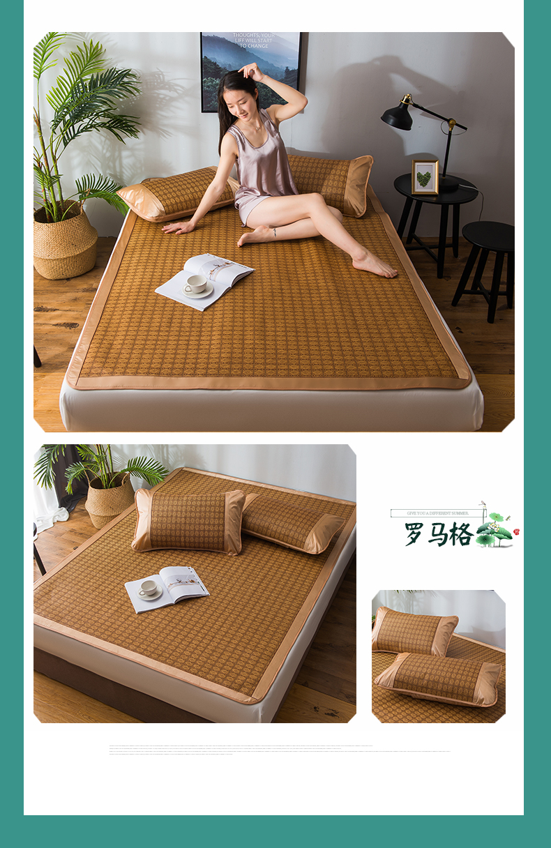 Nam cực người mây ghế ba mảnh duy nhất đôi ký túc xá sinh viên mùa hè mat 1.5 m 1.8 m giường mat gấp