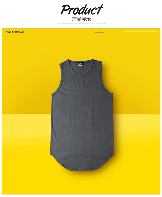 High Street Châu Âu và Mỹ cotton lớn vuông trắng hem ba chiều dài nam và nữ vài đáy áo vest ngọn vest khoác nam