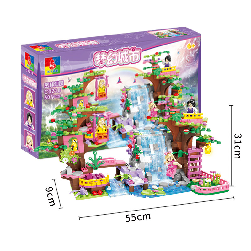 Woma children's toy girl princess puzzle assembly building blocks dream castle villa city series assembly model