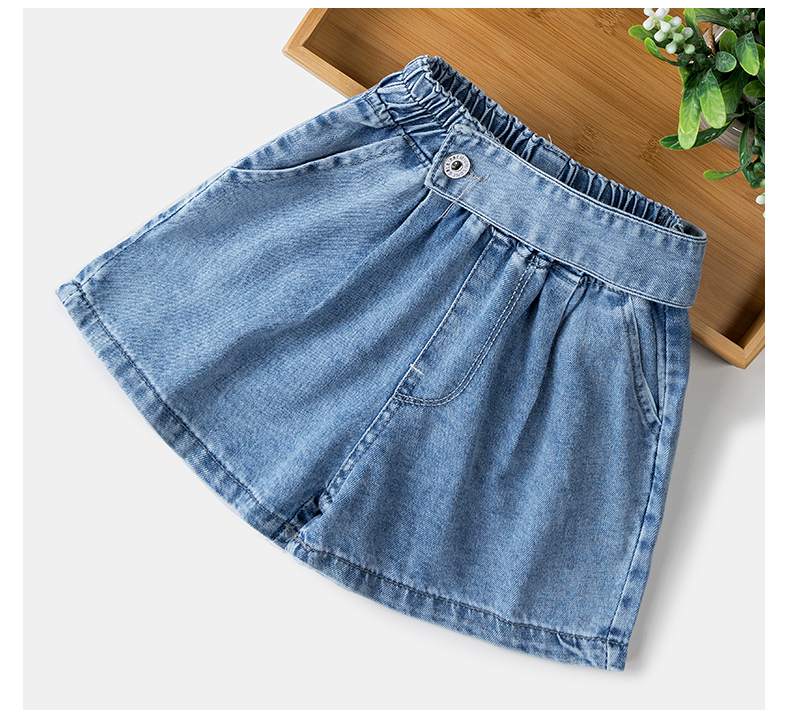 2018 mùa hè mới cô gái quần short denim trẻ em lớn thời trang Hàn Quốc quần short mỏng trẻ em lỏng quần short