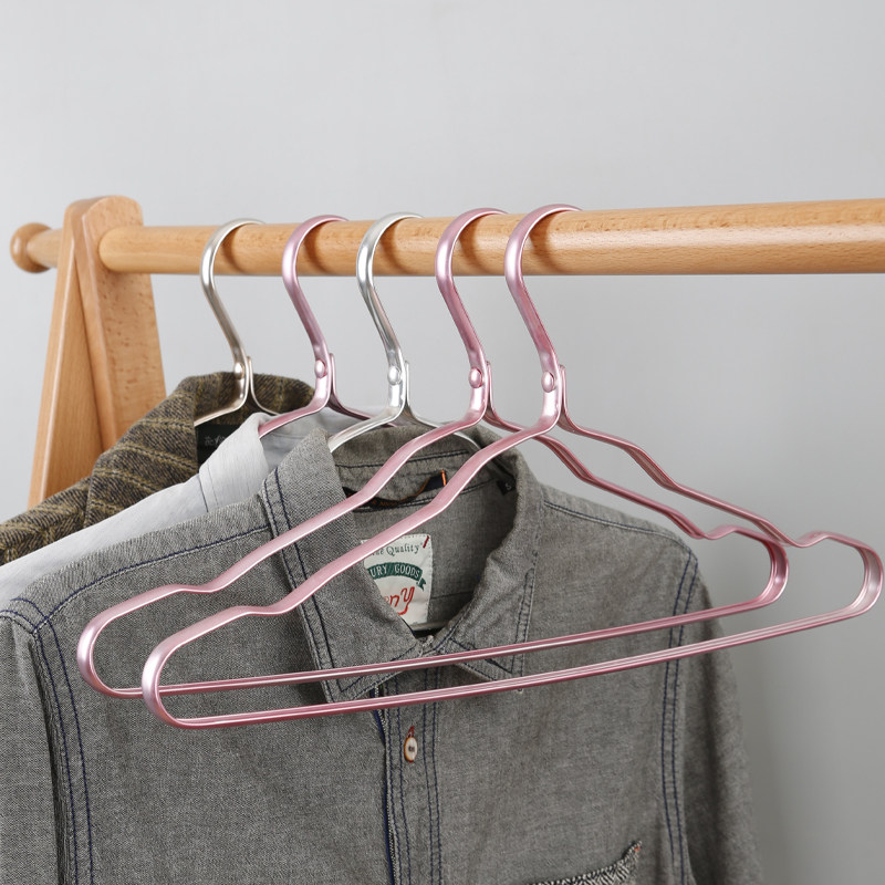Space aluminum alloy hangers seamless hangers hangers drying adult non-slip clothes hanging stainless steel hangers household drying