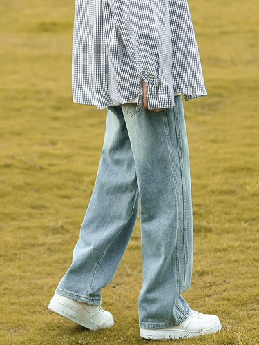 Джинсы для отдыха, летние штаны, свободный прямой крой