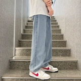 Светлые джинсы, летние штаны для отдыха, свободный прямой крой