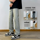 Летние универсальные штаны, джинсы, свободный прямой крой, коллекция 2023, в американском стиле