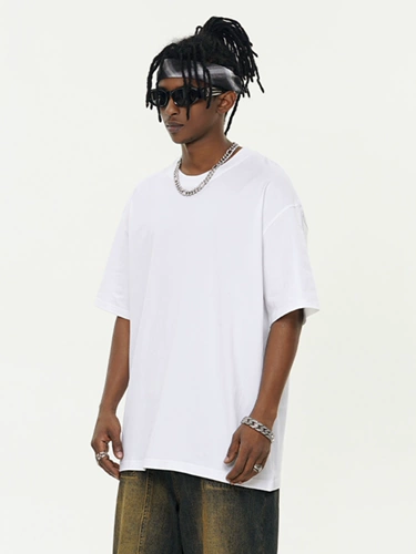 Хлопковая трендовая брендовая универсальная белая футболка с коротким рукавом, круглый воротник, в корейском стиле