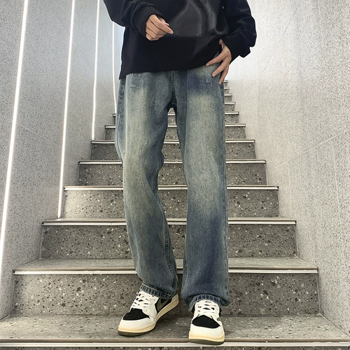 Тонкие летние джинсы, штаны, в американском стиле, свободный прямой крой