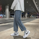 Весенние джинсы, мужские штаны, тренд сезона, свободный прямой крой