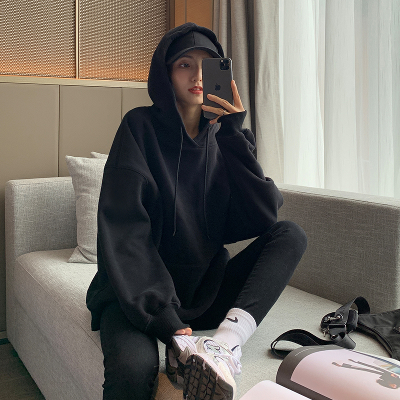 2026 New Spring and Autumn Thin Hooded Sweatshirt for Women, Loose Hoodie, Bf Lazy Style, Autumn and Winter Fleece-Lined Top Jacket 2026 New Spring and Autumn Thin Hooded Sweatshirt for Women, Loose Hoodie, Bf Lazy Style, Autumn and Winter Fleece-Lined Top Jacket