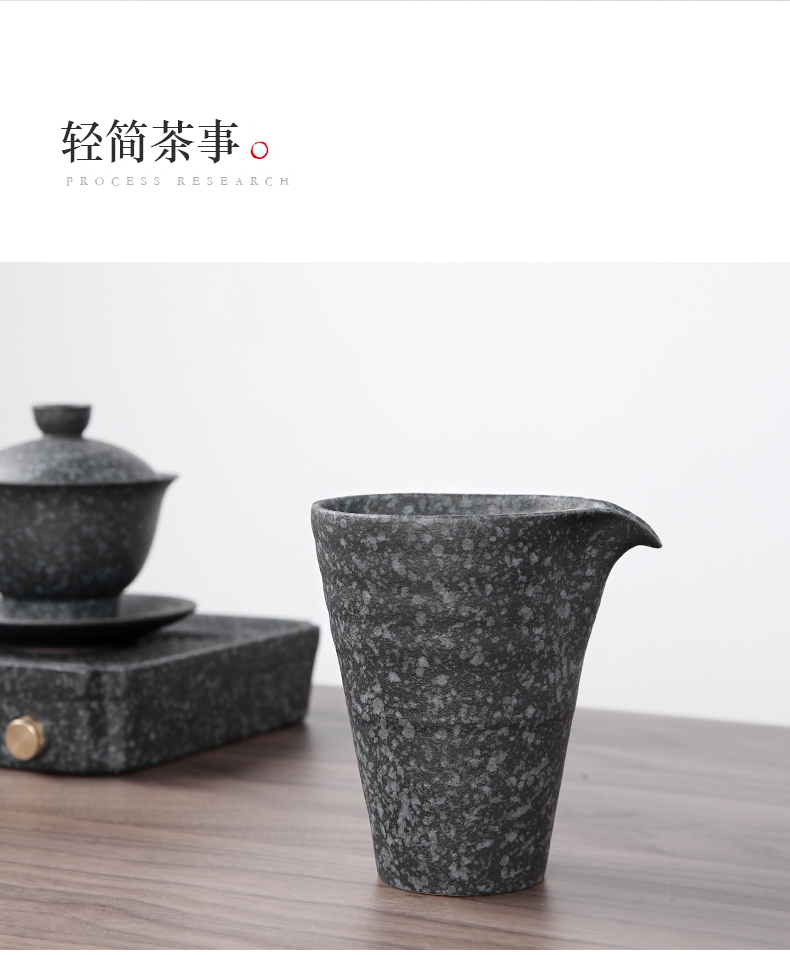 Three thousand Japanese checking coarse pottery tea village fair keller kung fu tea set ceramic tea ware household sea) a cup of tea