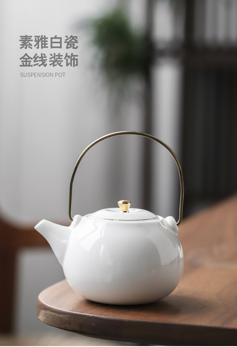 Three thousand household kung fu tea tea village suit small set of 4 ceramic contracted Japanese dry tea tray teapot teacup