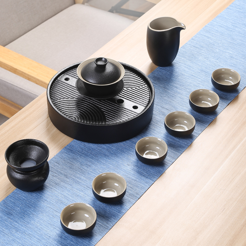 Three thousand tea tea set ceramic fair keller of black tea is kung fu tea accessories archaize) cup and cup