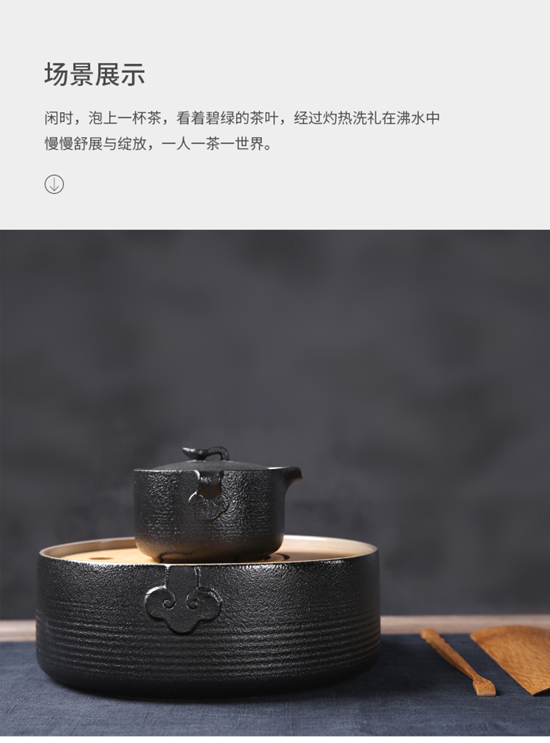 Three thousand manual coarse pottery ceramic teapot tea village household pu - erh tea tea, Japanese single pot of kung fu tea cups