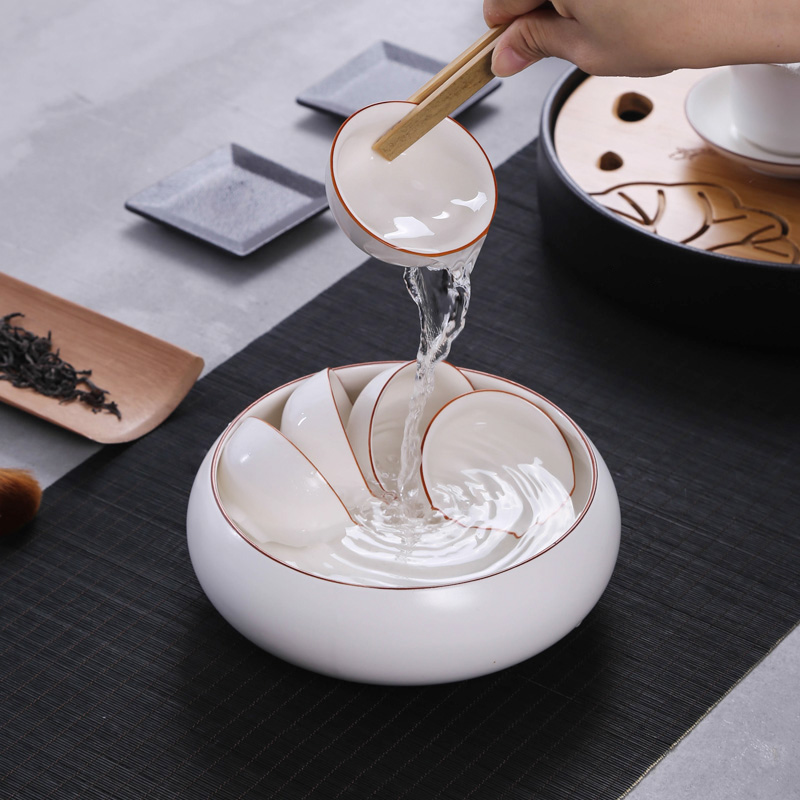 Three thousand Japanese checking tea tea village water jar is large tea wash your dross barrels of kung fu tea accessories ceramic cup