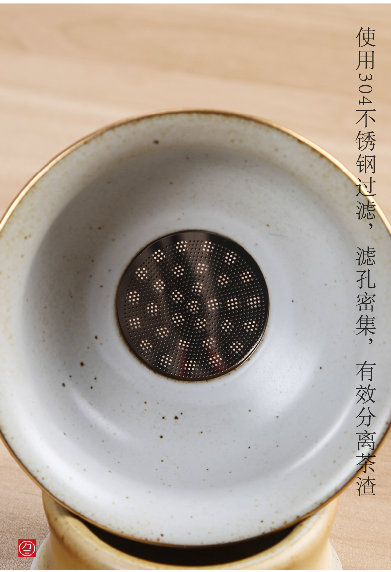 Crude ceramic tea set tea tea filter) ceramic filter three thousand antique tea strainer kung fu tea accessories