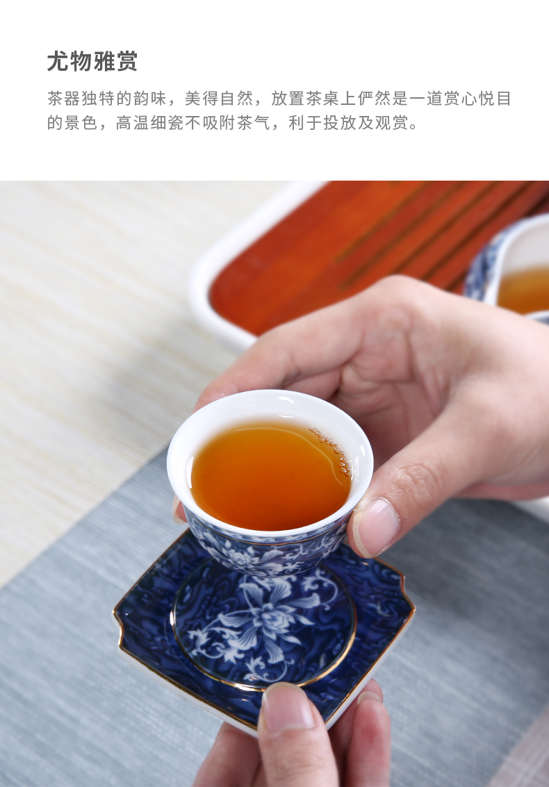 Ceramic cups tea village three thousand single CPU hand individual cup of blue and white master sample tea cup cup bowl