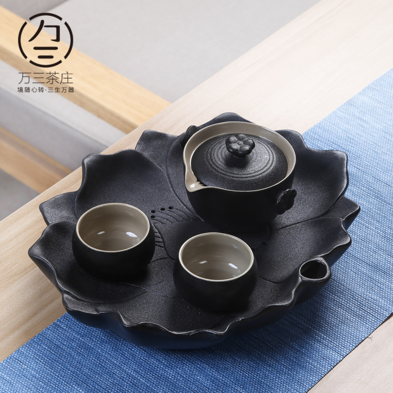 Three thousand tea pot of bearing dry plate supporting vintage Japanese ceramic coarse pottery pot household contracted water kunfu tea table