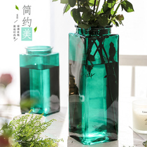 Glass Vase transparent Nordic hydroponic rich bamboo hipster literary ornaments flower living room color dry vase