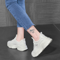 Real Leather Daddy Shoes Women Ins Tide 2021 Fall New Womens Shoes Nets Red 100 Hitch Super-Fire Thick Bottom Casual Sneakers