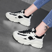 Thick Bottom Old Daddy Shoes Woman 2021 Spring Autumn New Fashion Small Crowdage 100 Hitch Hiking small Ins Casual Shoes