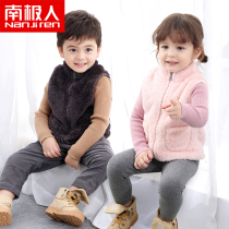 Baby vest autumn and winter boys and girls solid color coat vest childrens vest baby warm plush waistcoat winter