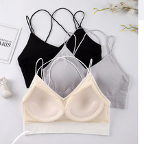 Cool womens underwear Meback bra integrated vest No steel ring Girl fixed cup Anti-walking light slim shoulder strap harness