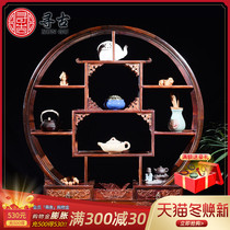 Find ancient redwood furniture large hong suan zhi Wood small round shelf home Chinese style living room Cochin duo bao ge