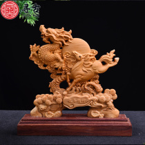 Looking for the ancient Taihang Cliff dragon and horse spirit ornaments solid wood root carving crafts living room office decoration opening gifts